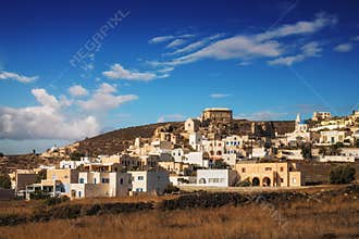 Akrotiri village in the morning light, Santorini island