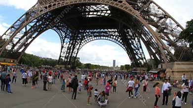 PARIS - FRANCE, AUGUST 2015: people around eiffel tower view