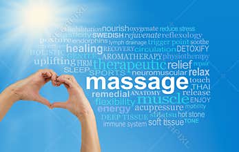 Love Massage word cloud