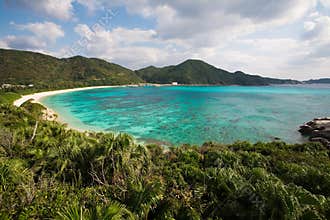 Coral reef next to the beach in Okinawa, Japan