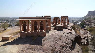 High angle view of Jodhpur cityscape from Jaswant Thada temple.