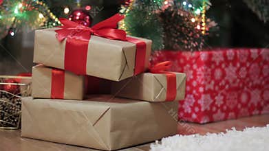Christmas gifts under the Christmas tree