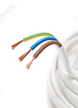 Electrical cable on White background