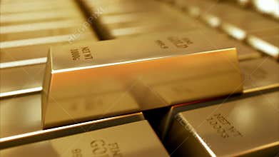 Gold Bars realistic 3D animation