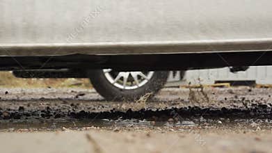 Close up of slipping wheels slow motion