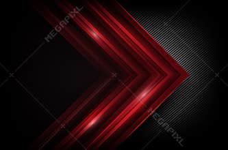 Dark carbon fiber and red overlap element abstract background