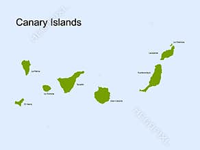 Canary islands vector map