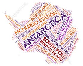 Antarctica top travel destinations word cloud