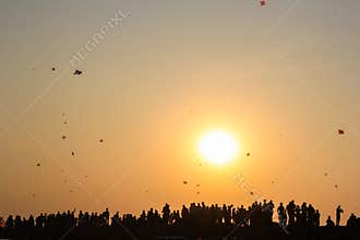 Peoples during kites festival