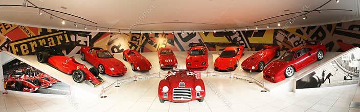 Panorama of Ferrari sport cars