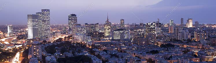 Tel Aviv Skyline at twilight
