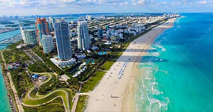 South Beach, Miami Beach. Florida. Aerial view.