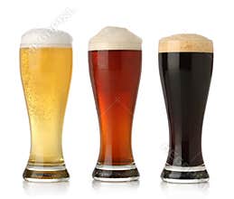 Three cold beer, isolated