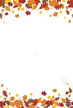 Seamless Bright Fall Autumn Leaves Vertical Border 1