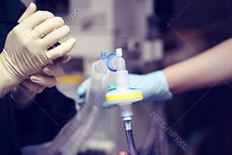 Work in the hospital`s critical care unit
