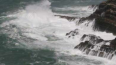 Stormy weather along Atlantic Ocean, Portugal