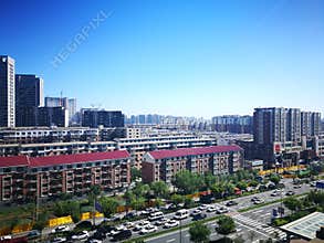 Colorful buildings under the sun in Changchun