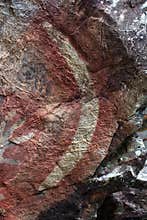 Aboriginal rock painting, boomerang