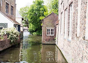 Belgian Bruges old houses on the canal