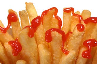 French fries & ketchup fast food snack