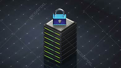 Database symbol and Security. Database server