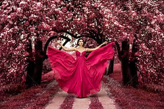 Maleficent Pink Princess, woman with beautiful dress