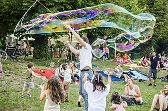 Giant soap bubble