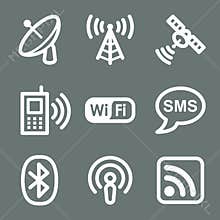 White communication web icons