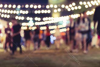 Festival Event Party with People Blurred Background