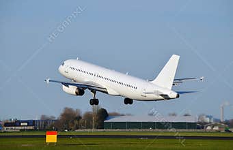 Airplane takes off
