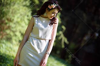 Pretty teenage girl in the park