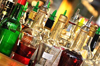 Many bottles of alcohol