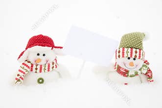 Two happy snowman