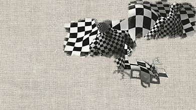 Detection on  Composition image With Black And white Checkered People