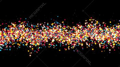 Colorful shiny confetti stream