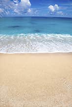 White sand beach and cloud