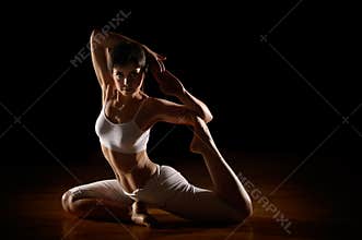 Woman in yoga position