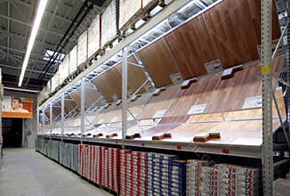 Parquet department in construction materials store