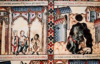 Muslim man  converted to catholicism at Cantigas de Santa Maria