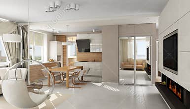 Interior of modern luxury apartment