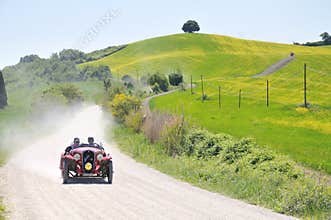 A 1934 red Fiat Balilla 508S Coppa D'oro