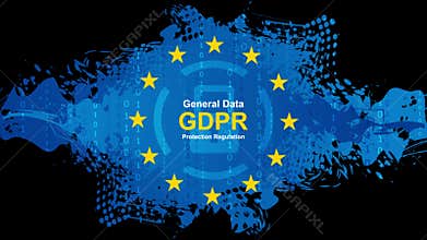 General Data Protection Regulation - GDPR hi-tech motion animated background