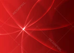 Abstract Glowing Curves and Sparkle in Red Background