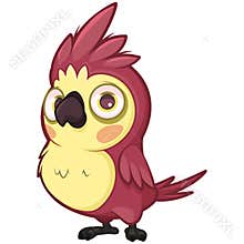 Cute purple parrot with a small beak