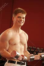 The man in fitness centre