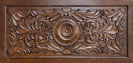 Carved pattern on wood
