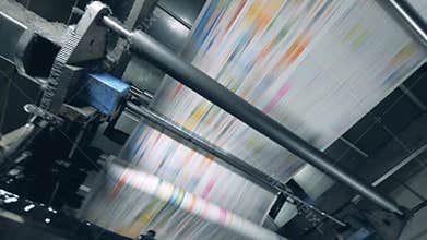 Newspaper polygraphic press. Printing newspapers in typography.