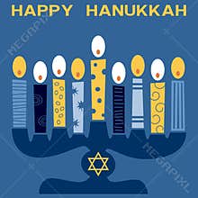 Retro Happy Hanukkah Card [4]