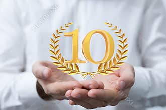 A 10 years anniversary celebration logotype with elegant celebration