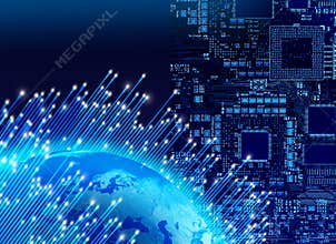 Global digital technology concept